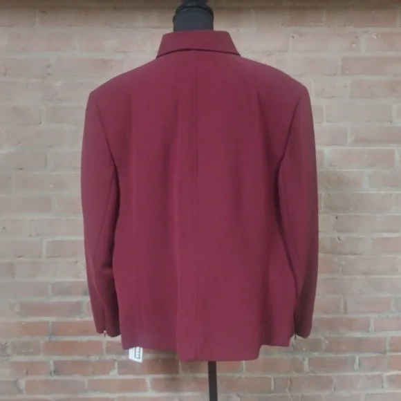 Dressbarn | PLUS Zip-Up Wine Business Blazer - 24W - Picture 4 of 8
